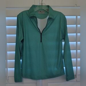 NEW HL Sport Performance Luxury 1/4 Zip Long Slv Men's Polo Golf Shirt Size Sm